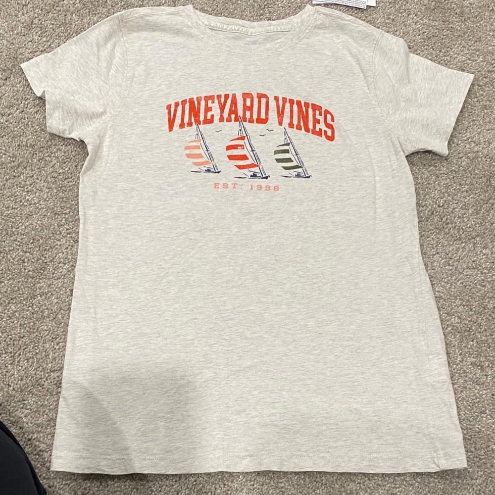 Vineyard Vines Light Gray Sailboat Tee